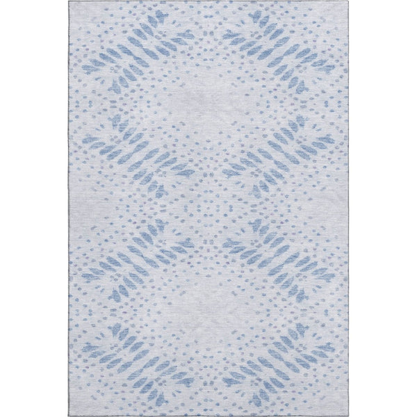 HomeRoots 8' X 10' Blue and Ivory Floral Area Rug - Durable, Washable, UV Protected for Stylish Home Decor 664916