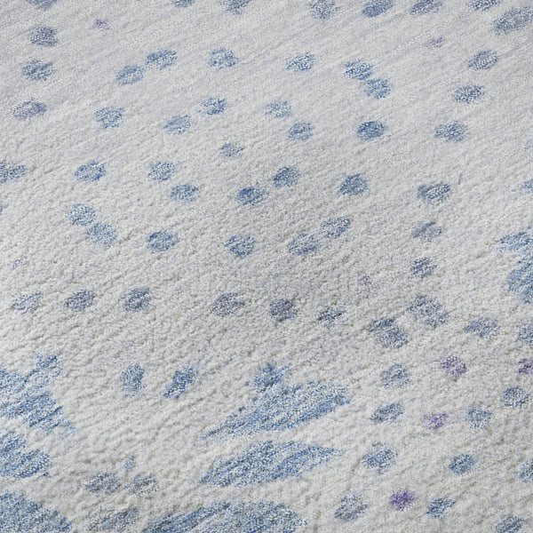 HomeRoots 9' X 12' Blue and Ivory Floral Area Rug – Washable, UV Protected, Durable Design for Busy Homes 664917