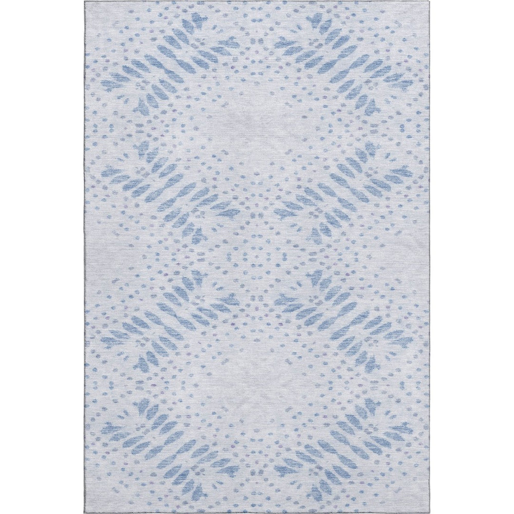 HomeRoots 10' Blue and Ivory Floral Area Rug – Washable, Durable, UV Protected for Elegant Living Spaces 664918