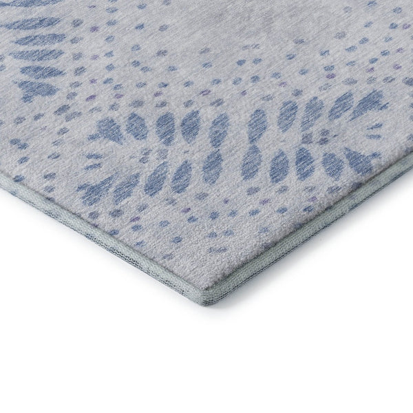 HomeRoots 10' Blue and Ivory Floral Area Rug – Washable, Durable, UV Protected for Elegant Living Spaces 664918