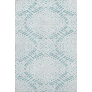 HomeRoots 9' X 12' Teal and Ivory Floral Washable Area Rug – Durable, Stylish, UV-Protected for Busy Homes 664935