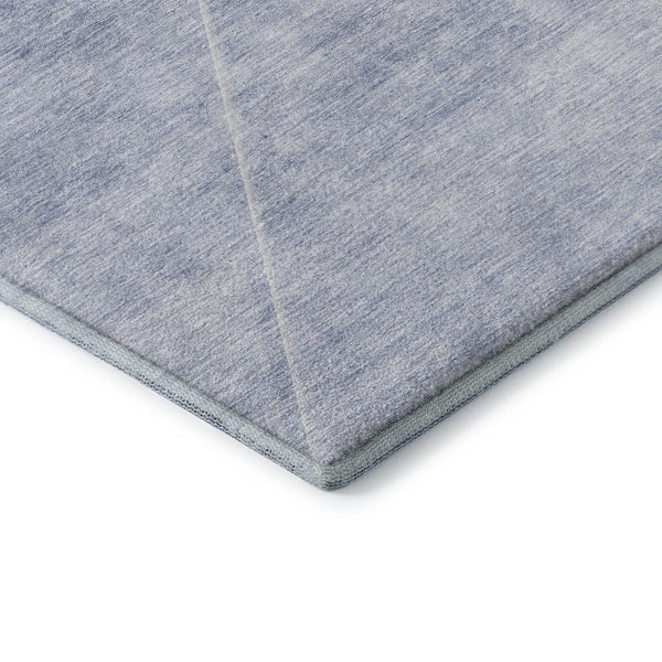 HomeRoots 8' X 10' Blue and Ivory Geometric Area Rug - Washable, UV Protected, Stain Resistant for Modern Spaces 664946