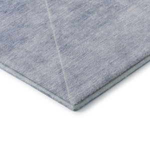 HomeRoots 8' X 10' Blue and Ivory Geometric Area Rug - Washable, UV Protected, Stain Resistant for Modern Spaces 664946
