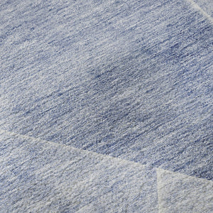 HomeRoots 8' X 10' Blue and Ivory Geometric Area Rug - Washable, UV Protected, Stain Resistant for Modern Spaces 664946