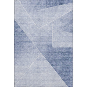 HomeRoots 10' X 14' Blue and Ivory Geometric Area Rug - Washable, UV Protected, Stain-Resistant for Homes 664948