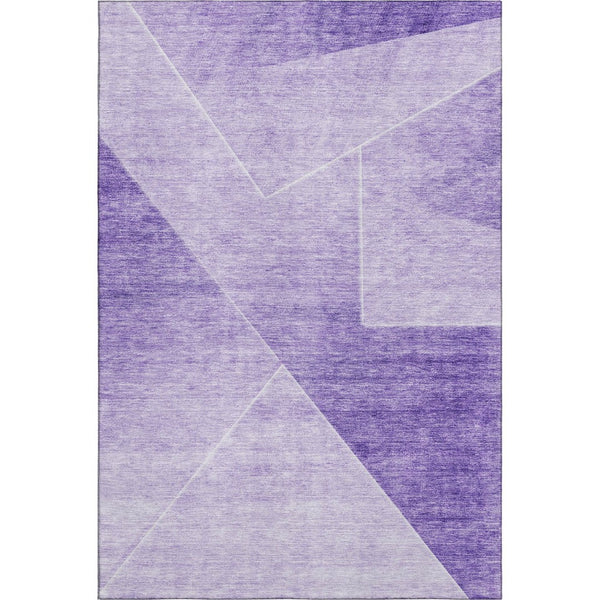 HomeRoots 5' X 8' Modern Purple & Ivory Geometric Area Rug - Washable, UV Protected, Stain Resistant Design 664956