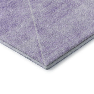 HomeRoots 8' Purple and Ivory Geometric Washable Round Rug - Durable, Stain Resistant, UV Protected Accent Piece 664957