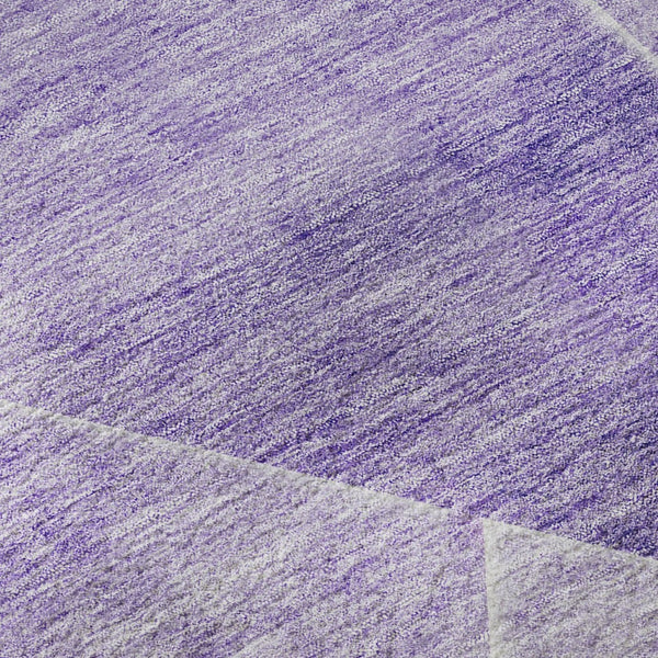 HomeRoots 8' Purple and Ivory Geometric Washable Round Rug - Durable, Stain Resistant, UV Protected Accent Piece 664957