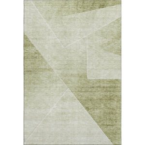 HomeRoots 9' X 12' Sage And Ivory Geometric Area Rug - Washable, UV Protected, Stylish & Durable for Every Home 664965