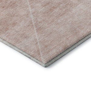 HomeRoots 5' X 8' Salmon and Ivory Geometric Area Rug – Washable, UV-Protected, Perfect for High-Traffic Spaces 664968