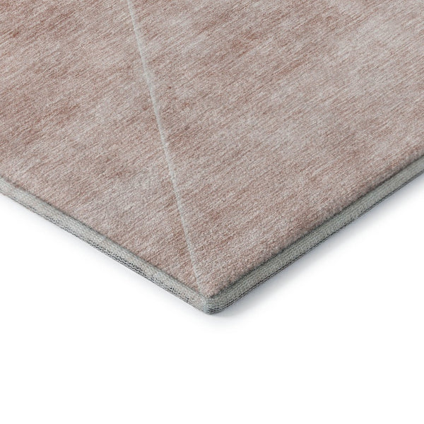 HomeRoots 5' X 8' Salmon and Ivory Geometric Area Rug – Washable, UV-Protected, Perfect for High-Traffic Spaces 664968
