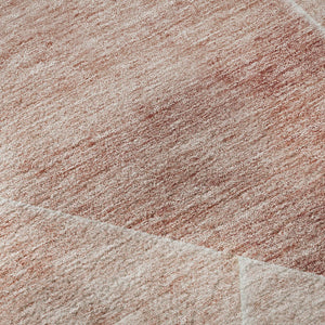 HomeRoots 9' X 12' Salmon Geometric Area Rug - Washable, UV-Resistant & Perfect for High-Traffic Spaces 664971