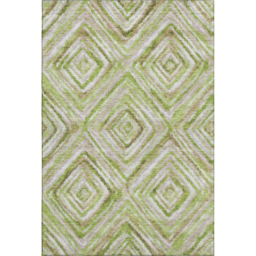 HomeRoots 8' X 10' Geometric Washable Area Rug - Durable, Stylish, Stain-Resistant with UV Protection for Homes 664988