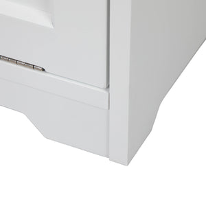 English Elm Trash Cabinet with Adjustable Tilt, White MDF 13-Gallon Hidden Garbage Bin Holder for Home (30.7"H) W2181P357598