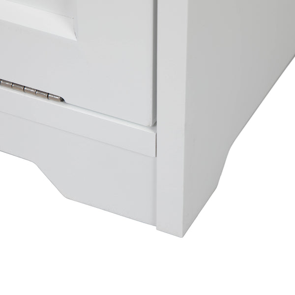 English Elm Trash Cabinet with Adjustable Tilt, White MDF 13-Gallon Hidden Garbage Bin Holder for Home (30.7"H) W2181P357598