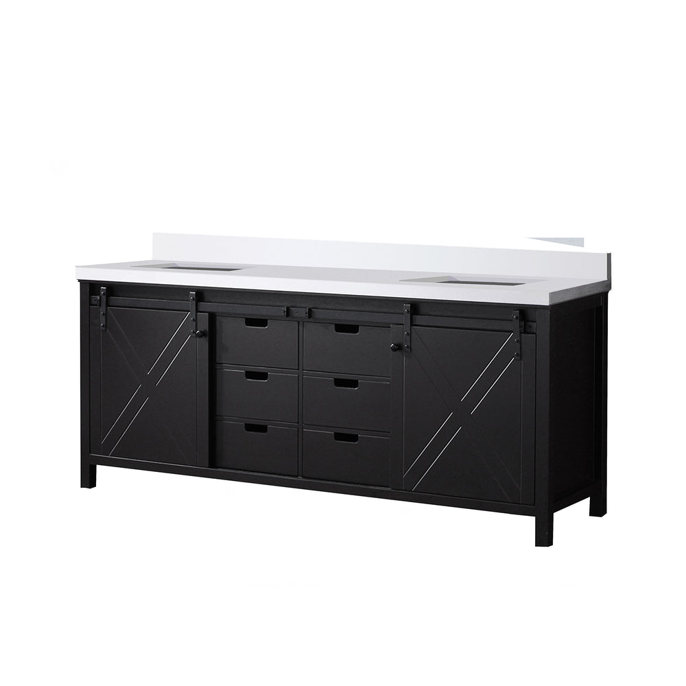 English Elm Brown Double Bath Vanity With White Quartz Countertop – Elegant Storage Solution For Bathrooms B2731P260067