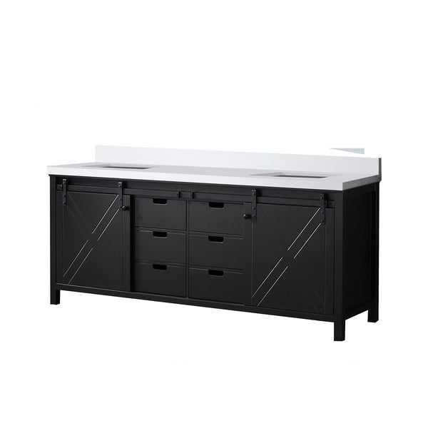 English Elm Brown Double Bath Vanity With White Quartz Countertop – Elegant Storage Solution For Bathrooms B2731P260067