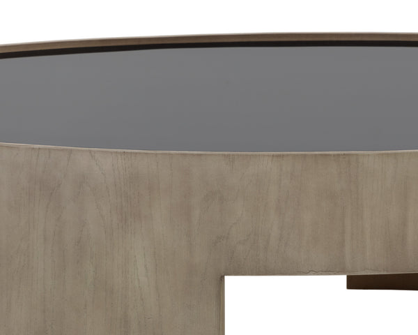 Sunpan Brunetto Coffee Table - Stylish Modern Design with Top Grain Leather Upholstery and Durable Frame Ash Grey, Ash Grey