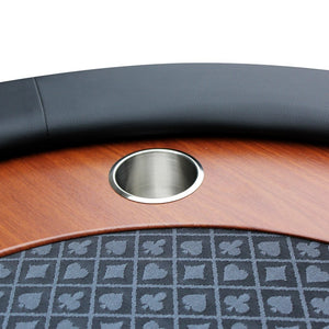 English Elm 96" Oval Poker Table Seats 10 with Speed Felt Surface Stainless Steel Cup Holders Black W2748S00048