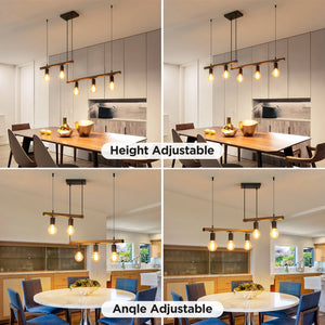English Elm Macgregor 5-Light Bronze Linear Kitchen Island Pendant Light, Hand-Painted Iron, Dimmable Smart Tunable White T3177P284003