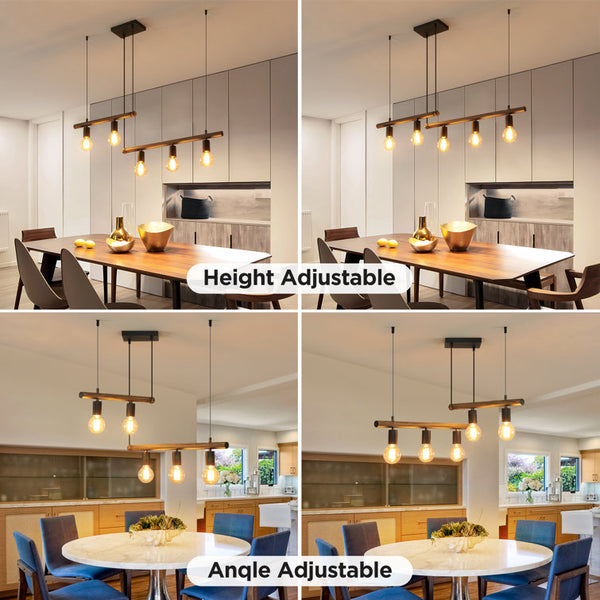 English Elm Macgregor 5-Light Bronze Linear Kitchen Island Pendant Light, Hand-Painted Iron, Dimmable Smart Tunable White T3177P284003