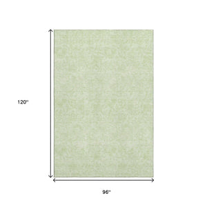 HomeRoots 8' X 10' Floral Artichoke Green Area Rug – Washable, UV-Protected, Stain-Resistant & Durable Style 665042