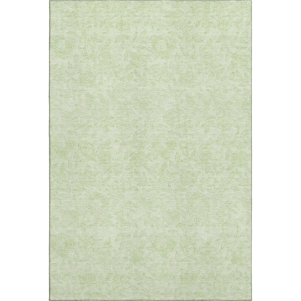 HomeRoots 8' X 10' Floral Artichoke Green Area Rug – Washable, UV-Protected, Stain-Resistant & Durable Style 665042