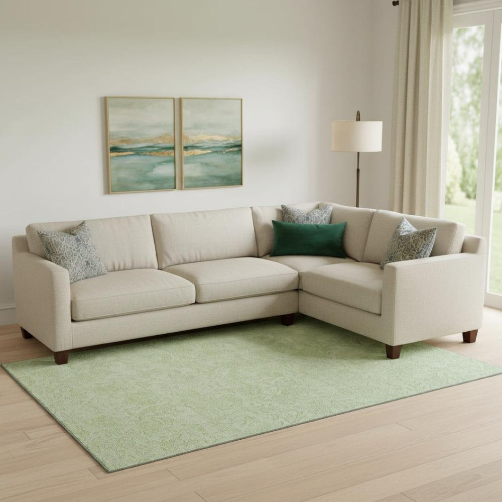 HomeRoots 8' X 10' Floral Artichoke Green Area Rug – Washable, UV-Protected, Stain-Resistant & Durable Style 665042