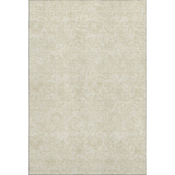HomeRoots 8' X 10' Ivory & Beige Floral Area Rug - Washable, UV Protected, Perfect for High-Traffic Spaces! 665048
