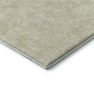 HomeRoots 8' X 10' Ivory & Beige Floral Area Rug - Washable, UV Protected, Perfect for High-Traffic Spaces! 665048