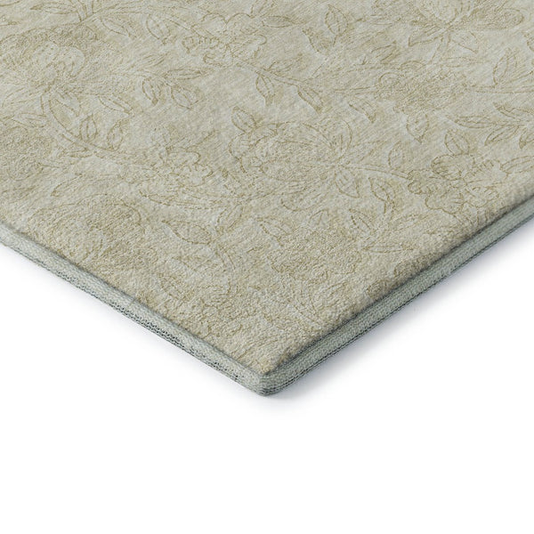 HomeRoots 8' X 10' Ivory & Beige Floral Area Rug - Washable, UV Protected, Perfect for High-Traffic Spaces! 665048