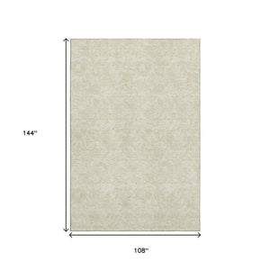 HomeRoots 9' X 12' Ivory Floral Area Rug - Washable, Stain-Resistant, UV Protected for Elegant Living Spaces 665049
