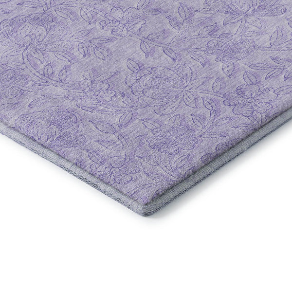 HomeRoots 9' X 12' Lilac & Ivory Floral Washable Area Rug – UV Protected, Durable & Perfect for Busy Homes 665055