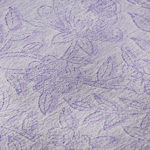 HomeRoots 9' X 12' Lilac & Ivory Floral Washable Area Rug – UV Protected, Durable & Perfect for Busy Homes 665055