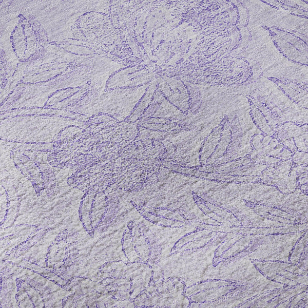 HomeRoots 9' X 12' Lilac & Ivory Floral Washable Area Rug – UV Protected, Durable & Perfect for Busy Homes 665055
