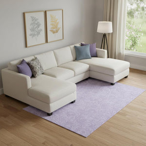 HomeRoots 9' X 12' Lilac & Ivory Floral Washable Area Rug – UV Protected, Durable & Perfect for Busy Homes 665055