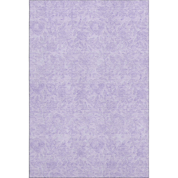 HomeRoots 10' X 14' Lilac and Ivory Floral Area Rug - Durable, Washable, UV-Protected, Kid & Pet Friendly Design! 665056