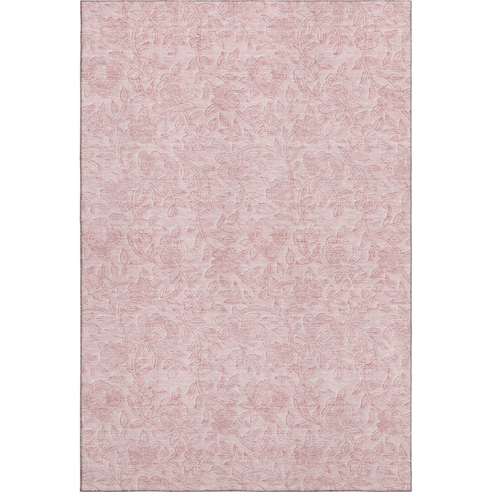 HomeRoots 8' X 10' Elegant Pink and Ivory Floral Area Rug – Washable, UV-Protected, Durable for Busy Homes 665060