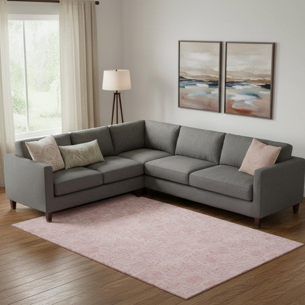 HomeRoots 8' X 10' Elegant Pink and Ivory Floral Area Rug – Washable, UV-Protected, Durable for Busy Homes 665060