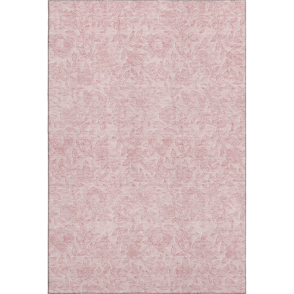 HomeRoots 10' X 14' Pink Floral Area Rug – Washable, UV Protected, Stain Resistant for Family-Friendly Living Spaces 665062