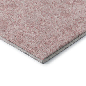 HomeRoots 10' X 14' Pink Floral Area Rug – Washable, UV Protected, Stain Resistant for Family-Friendly Living Spaces 665062
