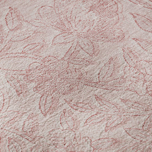 HomeRoots 10' X 14' Pink Floral Area Rug – Washable, UV Protected, Stain Resistant for Family-Friendly Living Spaces 665062