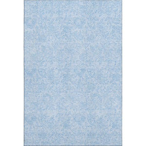 HomeRoots 8' X 10' Sky Blue Floral Area Rug - Washable, UV Protected, Durable Design for High-Traffic Spaces 665066