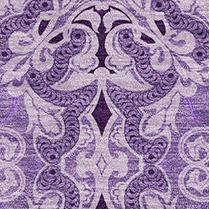 HomeRoots 10' X 14' Purple and Ivory Medallion Area Rug - Washable, Stain Resistant, UV Protected for Homes 665110