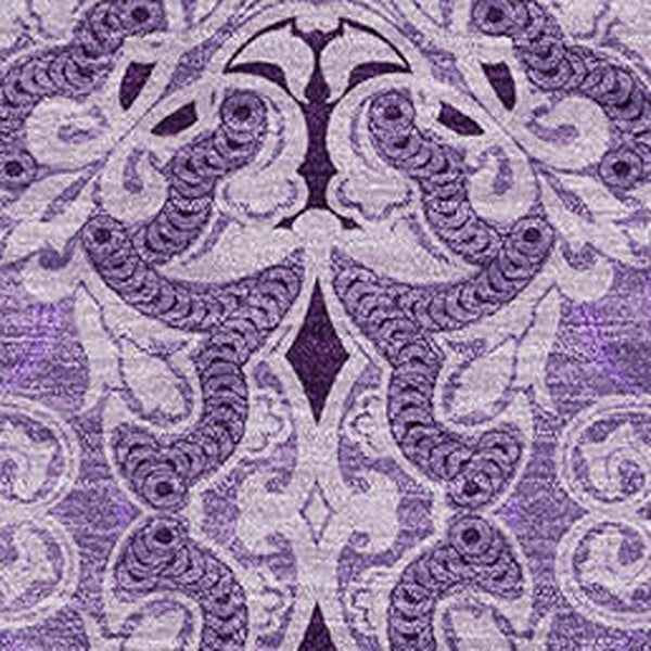 HomeRoots 10' X 14' Purple and Ivory Medallion Area Rug - Washable, Stain Resistant, UV Protected for Homes 665110