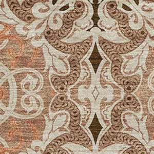 HomeRoots 8' X 10' Durable Terra Cotta Beige Medallion Washable Area Rug with UV Protection for Families 665120