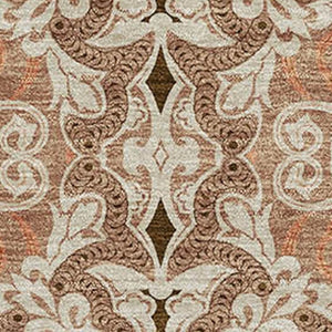 HomeRoots 10' Terra Cotta & Beige Medallion Washable Area Rug - Stain Resistant, UV Protected, Durable Design 665122