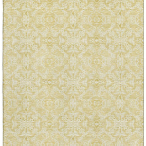 HomeRoots 5' X 8' Gold And Ivory Medallion Area Rug - Washable, UV Protected, Durable & Stylish for Homes 665130