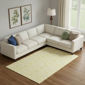 HomeRoots 9' X 12' Gold And Ivory Medallion Area Rug - Washable, Stain-Resistant, UV Protected for Homes 665133