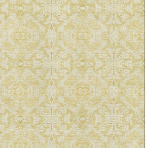 HomeRoots 10' Gold and Ivory Medallion Washable Area Rug with UV Protection - Durable, Stylish, Easy-Care Design! 665134